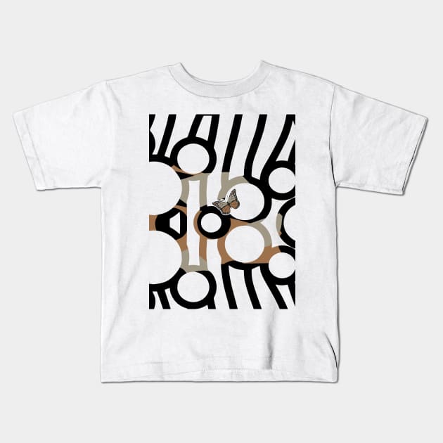 Abstract Black and White Simple Pattern geometry Kids T-Shirt by Promoseven369